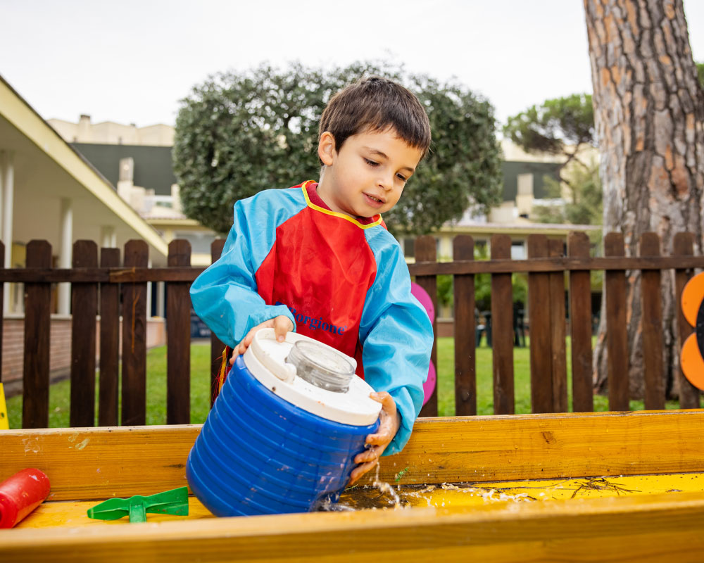Daily outdoor activities in the Playground, Outdoor Classroom, and Forest School.