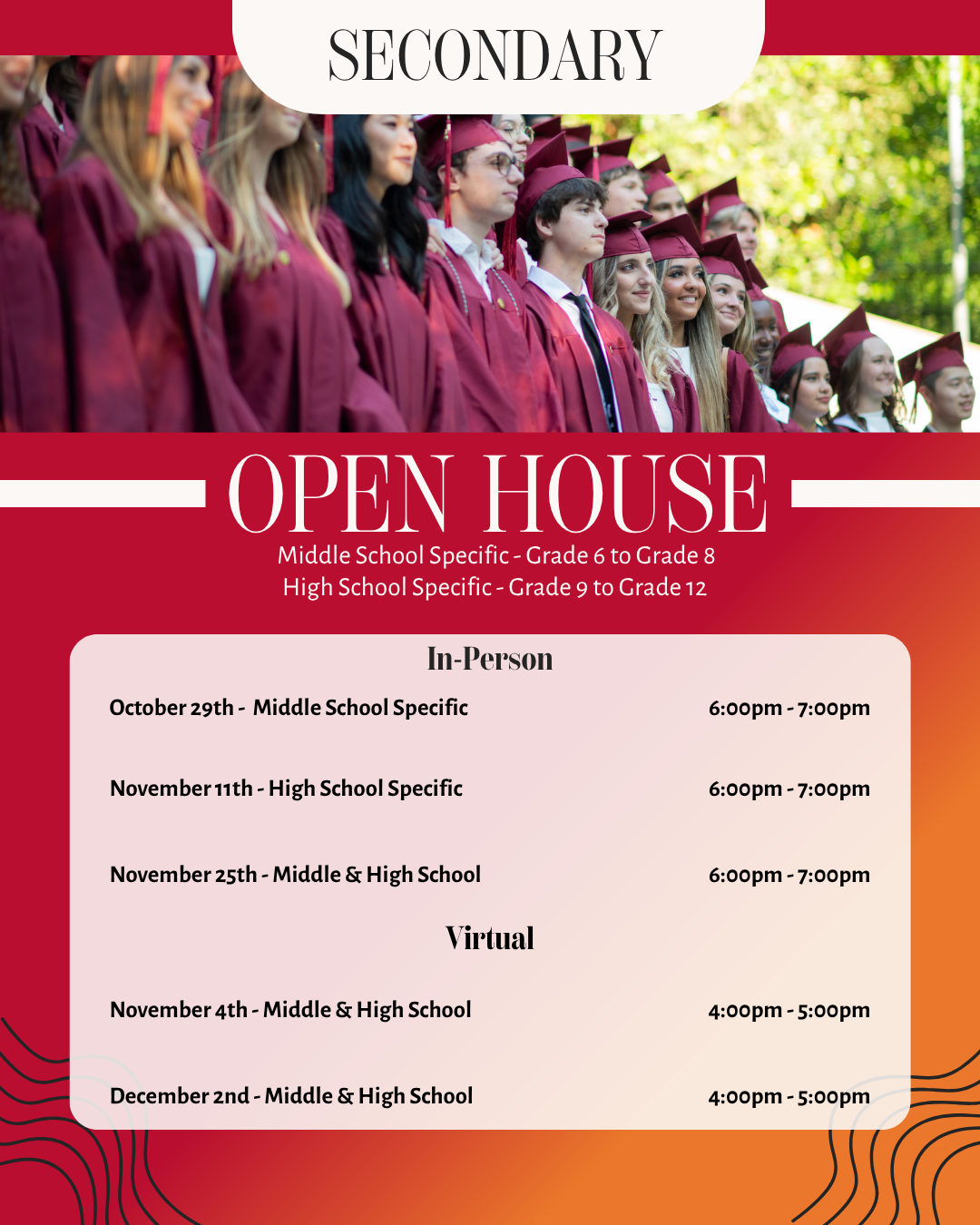 AOSR Secondary School Open Houses