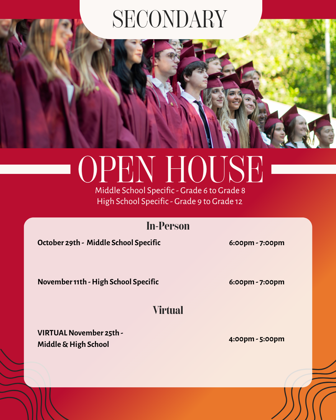 AOSR Secondary School Open Houses